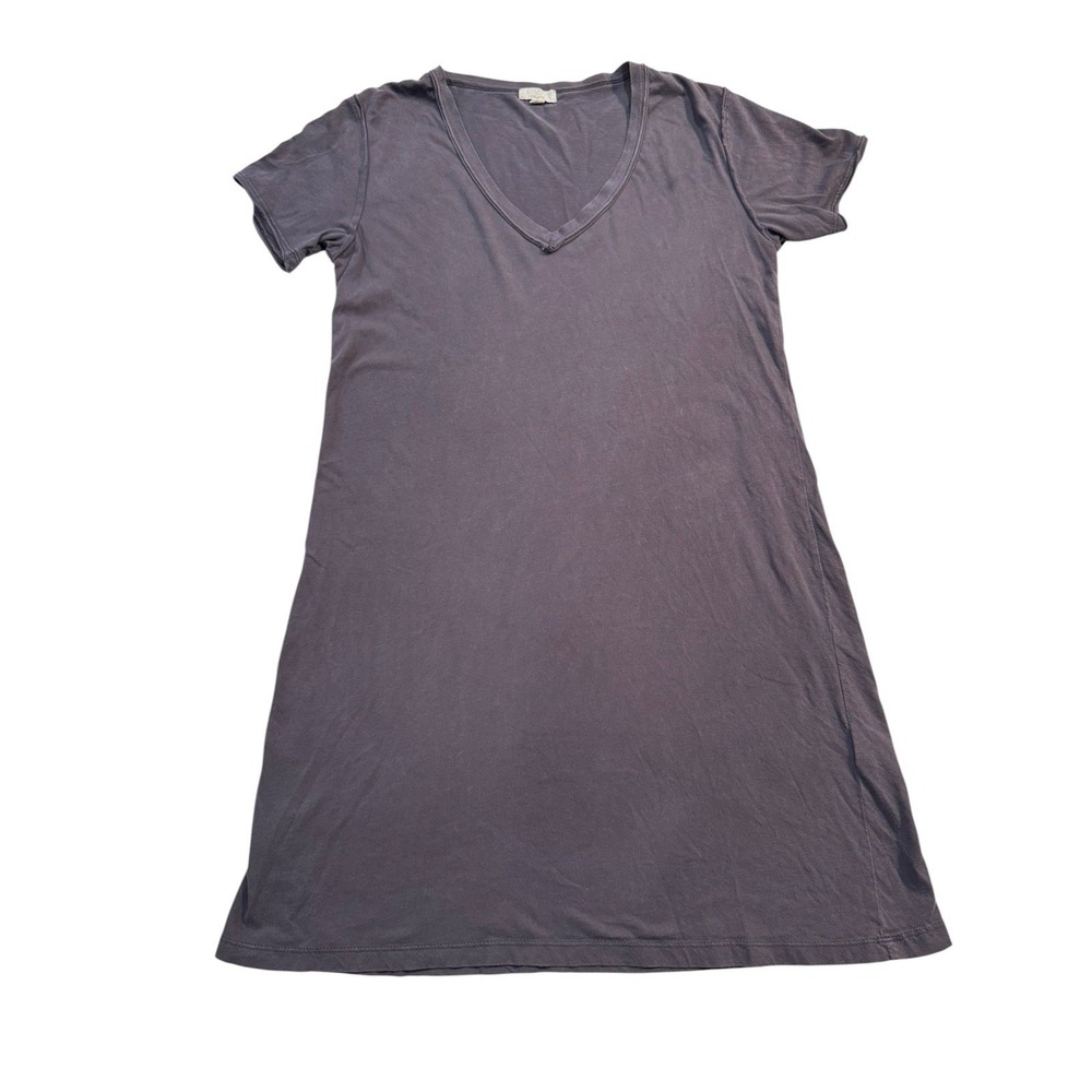 Z Supply Organic Cotton V-Neck T-Shirt Dress Charcoal Grey Small - Picture 3 of 3